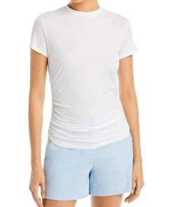 Deals ⌛ Theory 👩 Womens Pima Cotton Ruched T-Shirt 👍