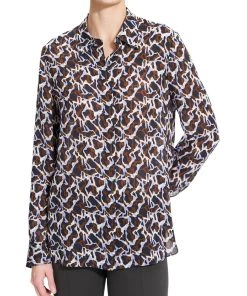 Best deal ❤️ Theory 👩 Womens Silk Animal Print Blouse 🧨