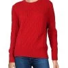 Best Sale 🔔 Barbour Laven 👩 Womens Cable Knit Crewneck Pullover Sweater 🌟