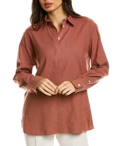 Top 10 👍 women Theory Classic Menswear Linen-Blend 👕 Shirt 🧨