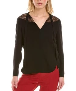 Outlet 😍 women Theory Lace Yoke Top 😀
