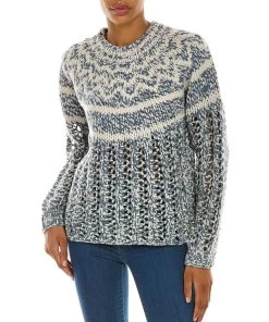 Outlet ❤️ women Theory Chevron Wool & Cashmere-Blend Sweater 🤩