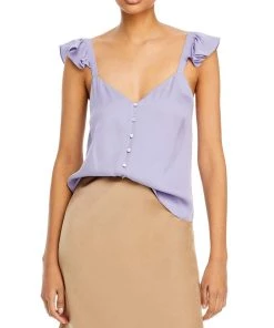 Hot Sale 🧨 Theory 👩 Womens Silk Ruffle Button-Down Top ❤️