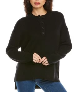 Budget 🧨 women Theory Cashmere Henley Sweater 🥰