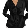 Hot Sale 🥰 Theory 👩 Womens Satin Twist Front Blouse 😉
