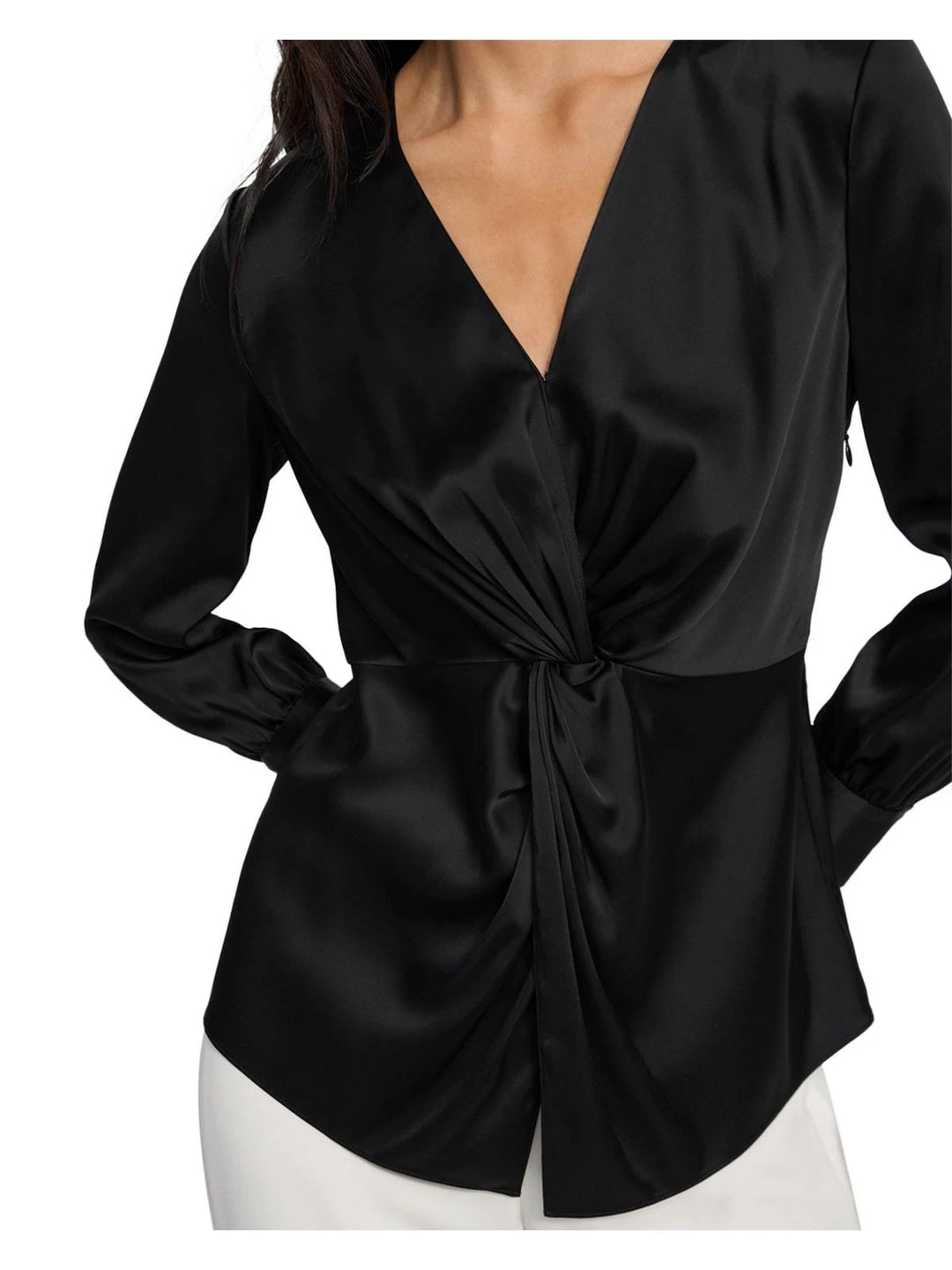 Hot Sale π₯° Theory π© Womens Satin Twist Front Blouse π 1 Hot Sale π₯° Theory π© Womens Satin Twist Front Blouse π