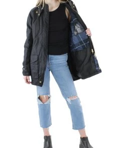 Outlet 🛒 Barbour Aberdeen 👩 Womens Waxed Hooded Raincoat 🔥