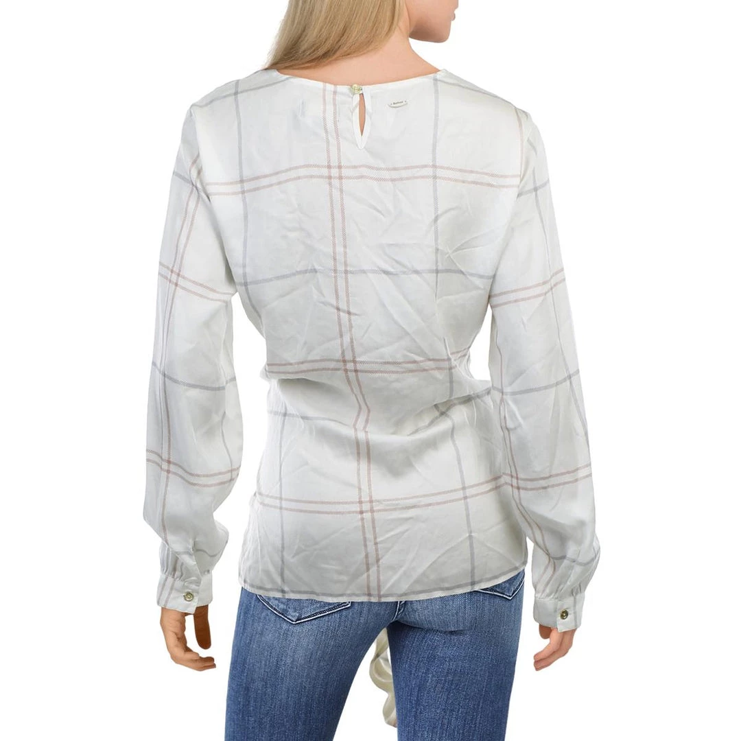 Hot Sale π― Barbour Balmory π© Womens Plaid Tie Front Pullover Top π₯ 2 Hot Sale π― Barbour Balmory π© Womens Plaid Tie Front Pullover Top π₯ - Image 2