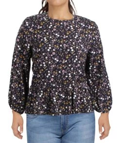 Best deal π Barbour Amelda π© Womens Crewneck Floral Peplum Top π