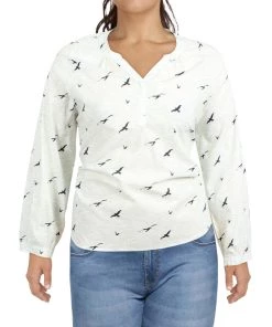 Budget 🎉 Barbour 👩 Womens Long Sleeve Printed Button-Down Top 💯
