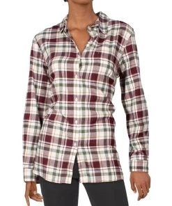 Discount 👏 Barbour Kingham 👩 Womens Plaid Cotton Button-Down Top 🌟