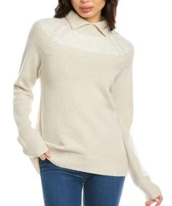 Budget 🎁 women Theory Mixed Stitch Wool & Cashmere-Blend Sweater 🤩