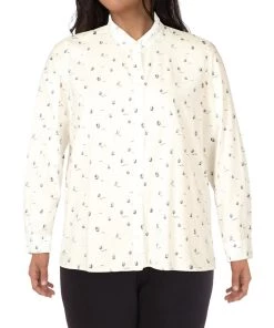 Buy 😉 Barbour Safari 👩 Womens Printed Collared Button-Down Top ❤️