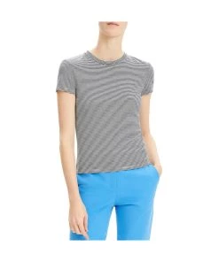 Deals 👍 Theory Tiny Tee 👩 Womens Knit Striped Knit Top ⌛