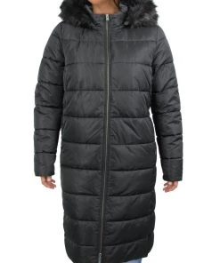 New 👍 Barbour Elena 👩 Womens Faux Fur Trim Long Down 🧥 Coat 👏