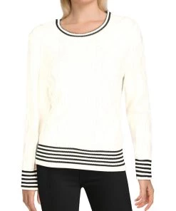Flash Sale 👏 Barbour Melita 👩 Womens Cable Knit Striped Pullover Sweater 💯
