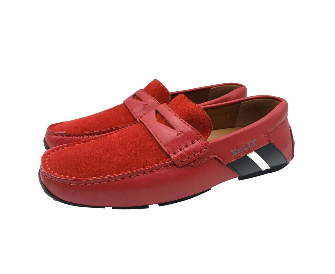 Discount π Bally Men's Piotre Leather / Suede With / Web Logo Slip On Loafer π Shoes π― 4 Discount π Bally Men's Piotre Leather / Suede With / Web Logo Slip On Loafer π Shoes π― - Image 4
