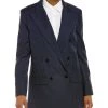 Deals ⭐ women Theory Double-Breasted Wool-Blend Blazer 😉