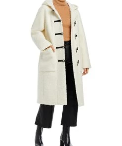 Cheap 😉 Theory Dawson 👩 Womens Faux Shearling Lightweight Long 🧥 Coat 🥰