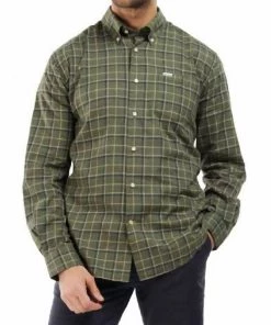 Wholesale ⭐ Barbour men Pelton Regular 👕 Shirt in Olive 🔥