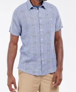 Brand new 🔔 Barbour Men'S Drydock Tailored 👕 Shirt in Blue 🔔