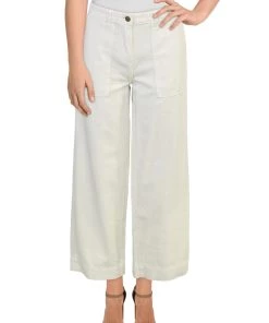 Best Sale 🧨 Barbour 👩 Womens Knit Wide Leg Cropped Pants 🛒