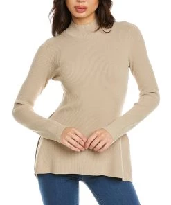 Wholesale ❤️ women Theory Side Drape Slim Sweater 🧨