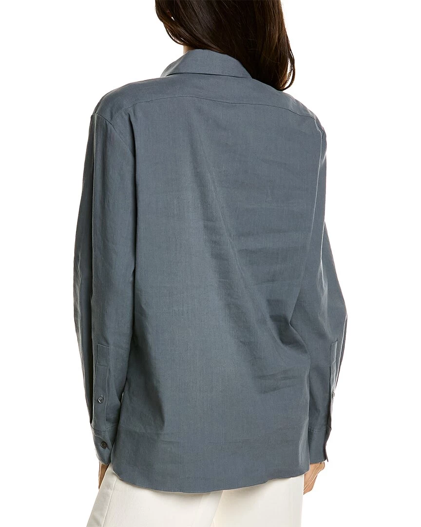 Budget π women Theory Classic Menswear Linen-Blend π Shirt π 2 Budget π women Theory Classic Menswear Linen-Blend π Shirt π - Image 2