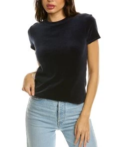 Hot Sale 👍 women Theory Tiny Velvet T-Shirt 🥰