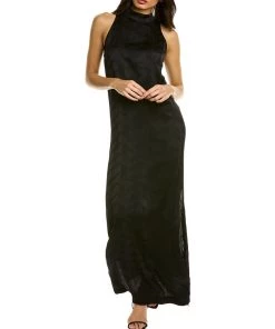 Hot Sale β women Theory Halter Silk-Trim Maxi π Dress π₯