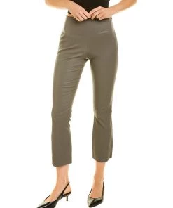 Wholesale π women Theory Yoke Leather Cropped Flare Pant π