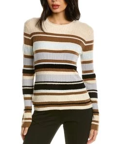 New 🌟 women Theory Striped Wool-Blend Sweater 👍