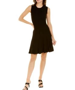 New 🤩 women Theory Linear Wool-Blend Sweater 👗 Dress 🧨