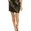 Best Sale ✔️ women Theory Pleated Leather Mini 👗 Skirt 🎉
