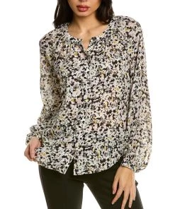 Promo 😍 women Theory Romantic Silk Blouse 👍