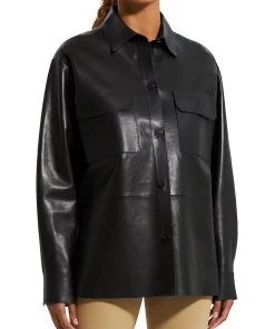 Budget 🧨 Theory 👩 Womens Patch Pocket Long Sleeves Leather Jacket ✨