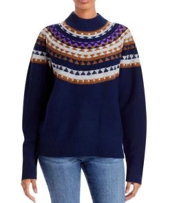 Promo 😀 Theory 👩 Womens Fairisle Wool Blend Pullover Sweater 🔥