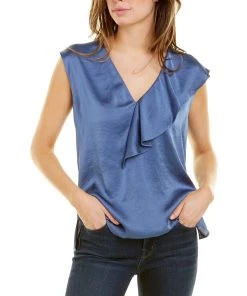 Hot Sale 😉 women Theory Asymmetrical Ruffle Top 🥰