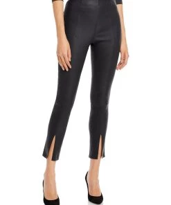 Promo 😀 Theory 👩 Womens Leather Slit Legging Leggings 🔥