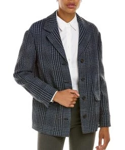 Best deal ⌛ women Theory Darwin Wool-Blend Pocket 🧥 Coat 🔔
